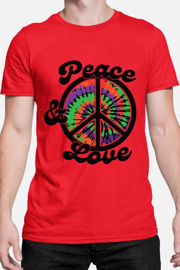 Peace and love hippie - Tshirt Homme