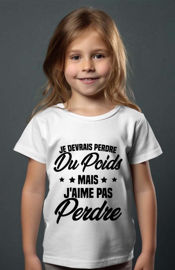 T-shirt Col Rond Fille - Je devrais perdre du poids