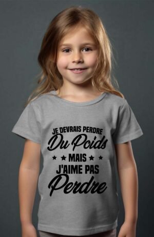 T-shirt Col Rond Fille - Je devrais perdre du poids