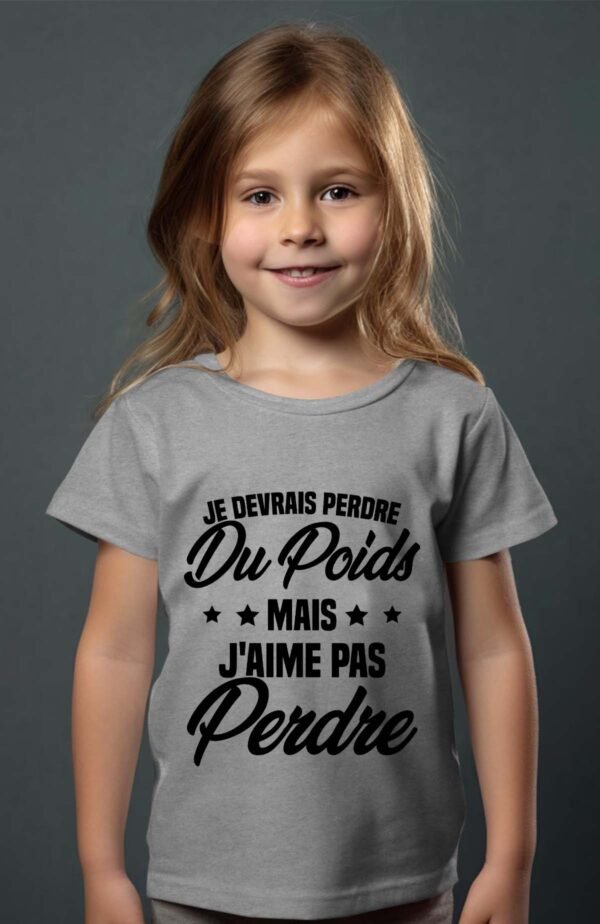 T-shirt Col Rond Fille - Je devrais perdre du poids