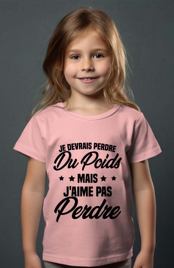 T-shirt Col Rond Fille - Je devrais perdre du poids