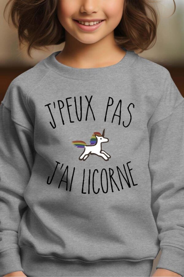 Sweat Col Rond Fille en Gros | J'peux pas j'ai licorne
