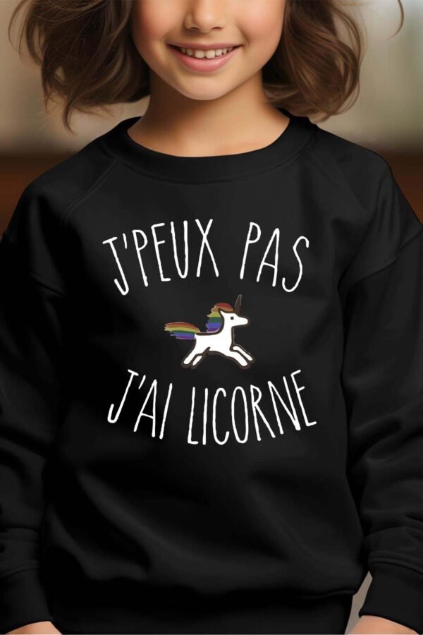 Sweat Col Rond Fille en Gros | J'peux pas j'ai licorne