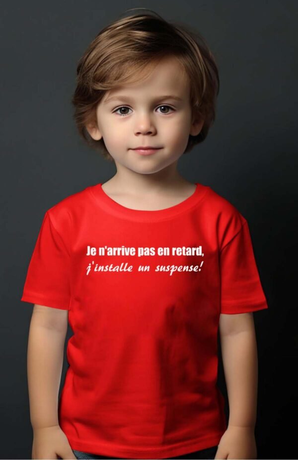 T-shirt Garçon en Gros | Je n'arrive pas en retard j'installe un suspens