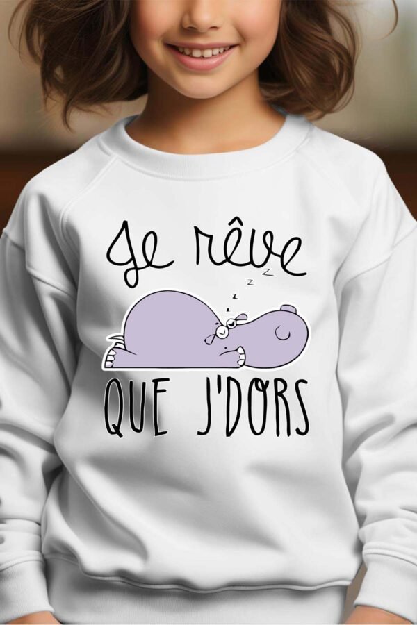 Sweat Col Rond Fille en Gros | Je rêve que j'dors