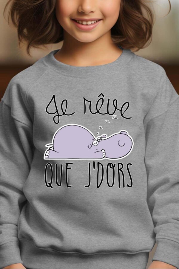 Sweat Col Rond Fille en Gros | Je rêve que j'dors