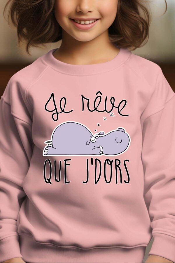 Sweat Col Rond Fille en Gros | Je rêve que j'dors