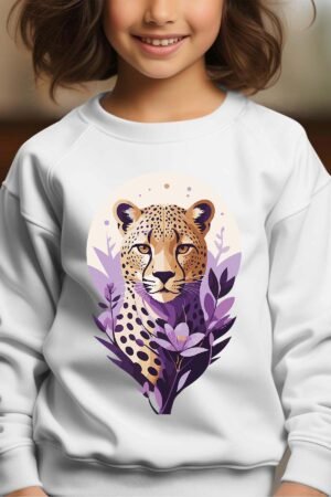 Sheeta Flow – Sweat Col Rond Fille – Blanc