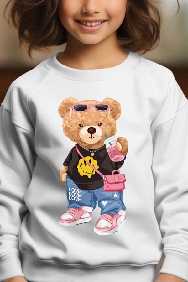 Sweat Col Rond Fille en Gros | Smiley bears