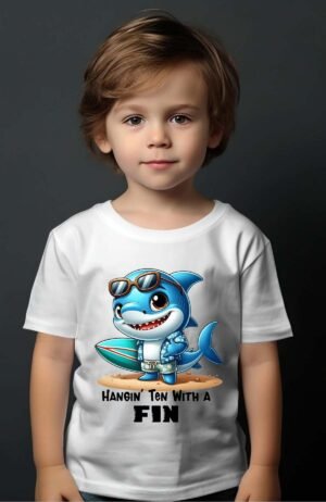 Surf Shark – Tshirt Garçon – Blanc