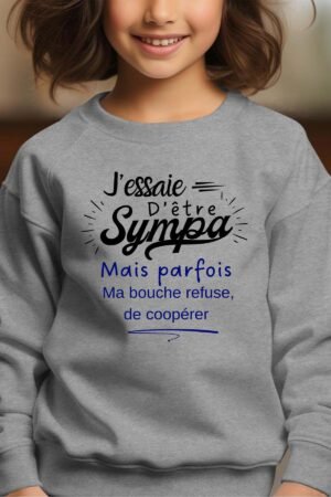 Sweat Col Rond Fille en Gros | J'essaie d'être sympa