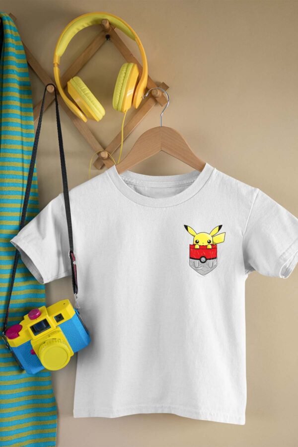 T-shirt Col Rond Fille - Pika pocket
