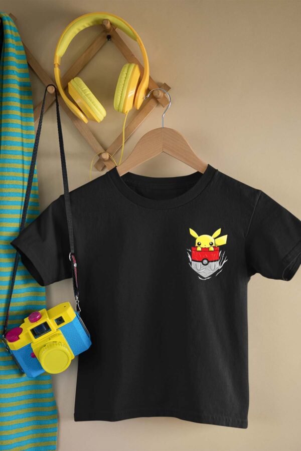 T-shirt Col Rond Fille - Pika pocket