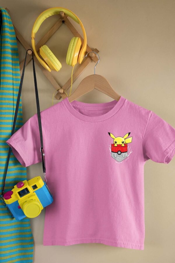 T-shirt Col Rond Fille - Pika pocket