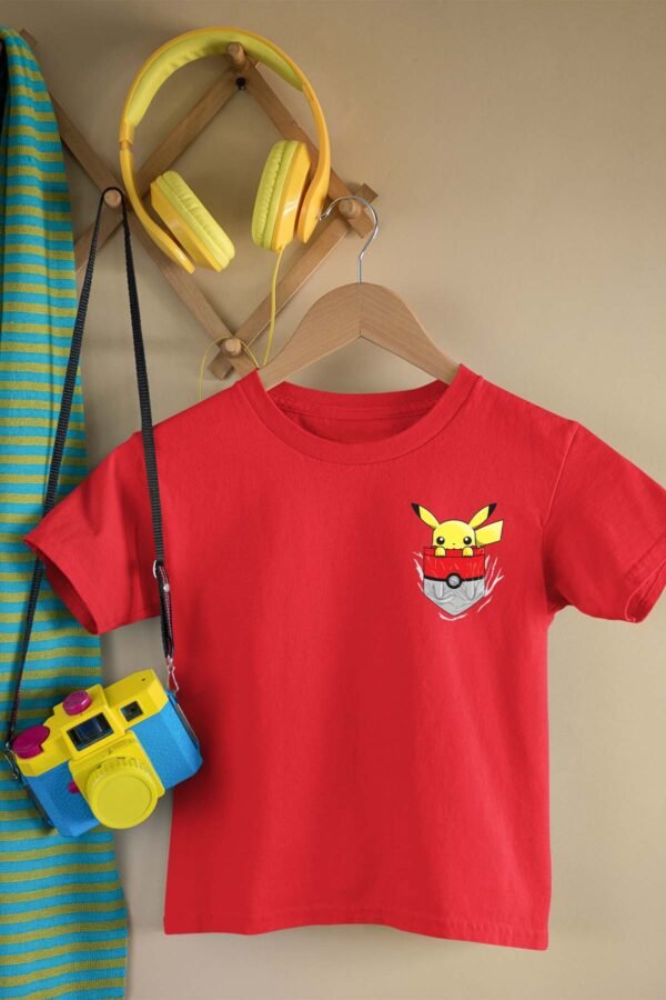 T-shirt Col Rond Fille - Pika pocket