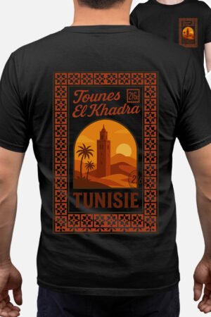 TUNISIE zellige – Tshirt Homme – Noir