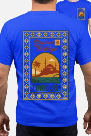 TURQUIE zellige – Tshirt Homme – Bleu Roi