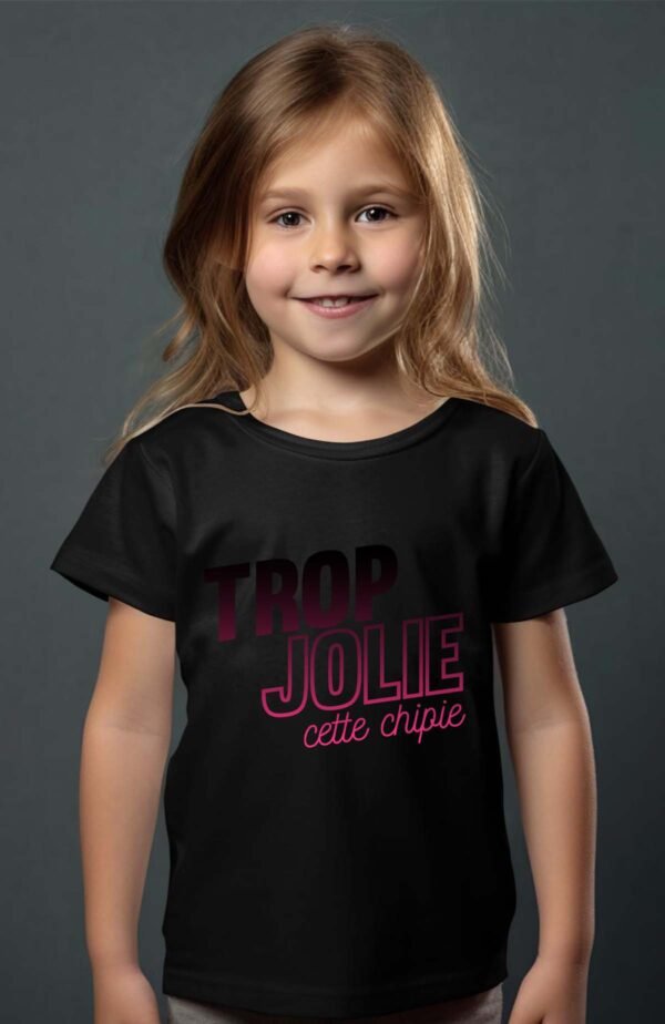 T-shirt Col Rond Fille - Trop jolie cette chipie