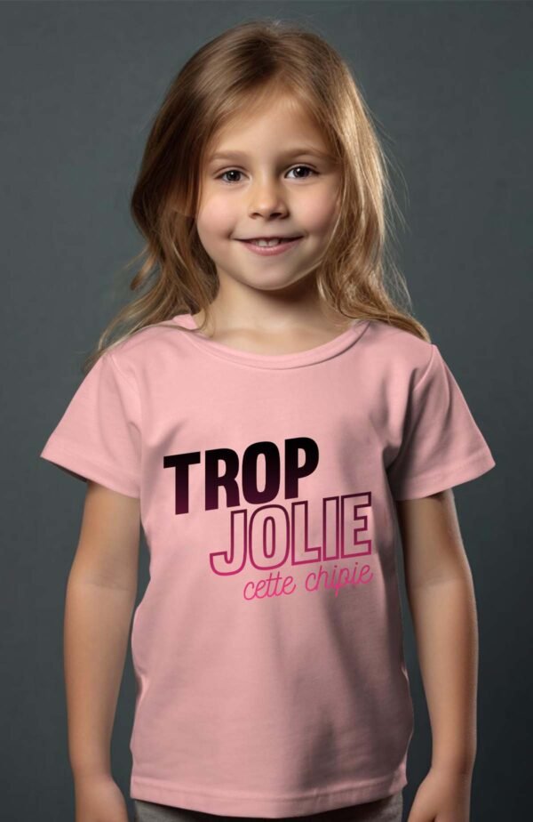 T-shirt Col Rond Fille - Trop jolie cette chipie