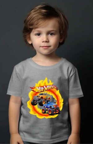 Truck Weel – Tshirt Garçon – Gris