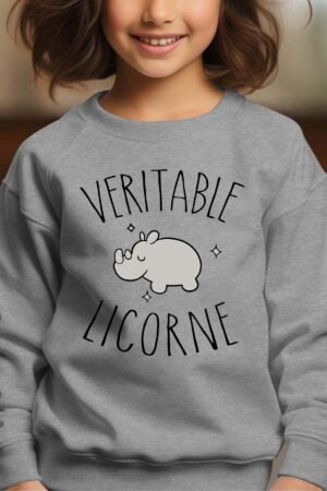 Sweat Col Rond Fille en Gros | Véritable licorne
