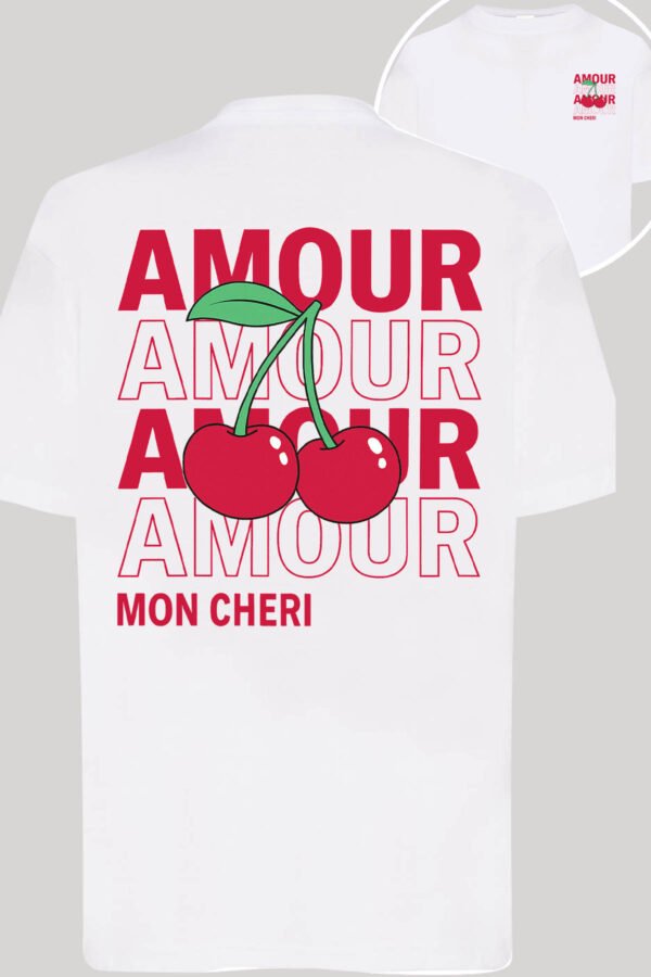 T-shirt Col Rond Fille - Amour cerise