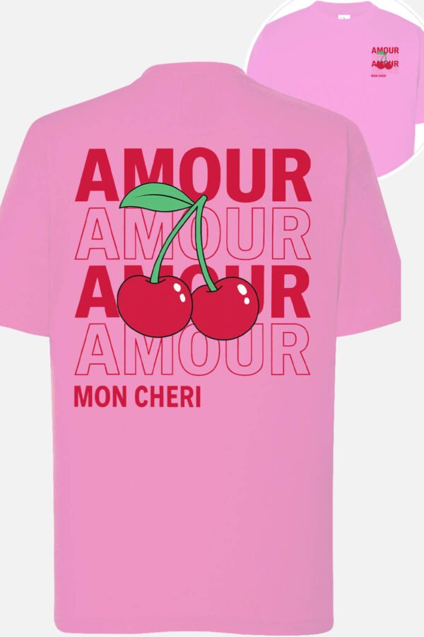 T-shirt Col Rond Fille - Amour cerise