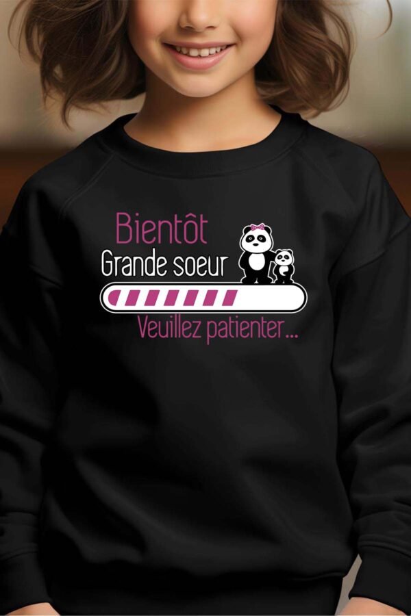 Sweat Col Rond Fille en Gros | Bientôt grande sœur