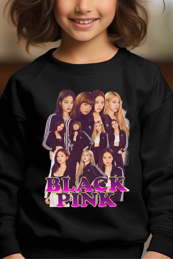 Sweat Col Rond Fille en Gros | Black pink 7