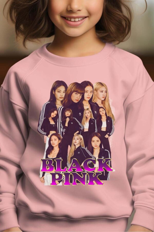 Sweat Col Rond Fille en Gros | Black pink 7