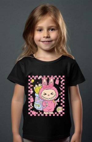 T-shirt Col Rond Fille - Girl Labubu