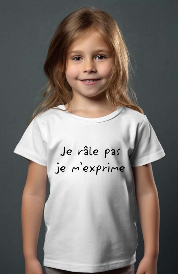 T-shirt Col Rond Fille - Je râle pas