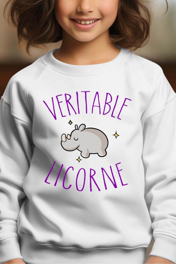 Sweat Col Rond Fille en Gros | Licorne hippo