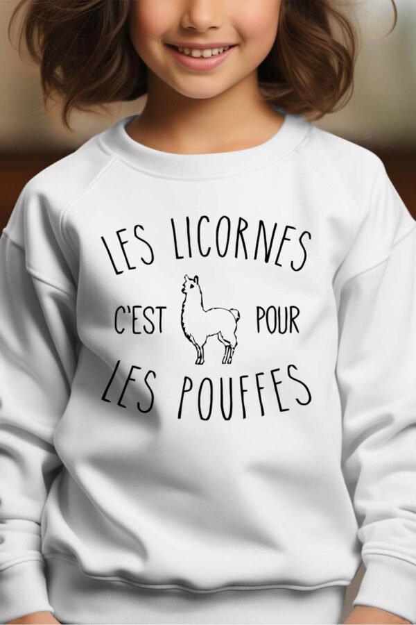 Sweat Col Rond Fille en Gros | Les licornes c'est pour les pouffes