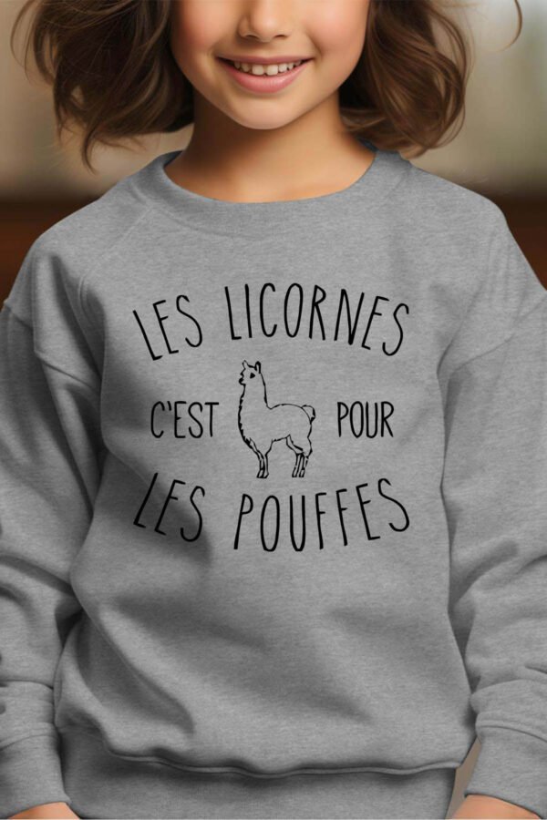 Sweat Col Rond Fille en Gros | Les licornes c'est pour les pouffes