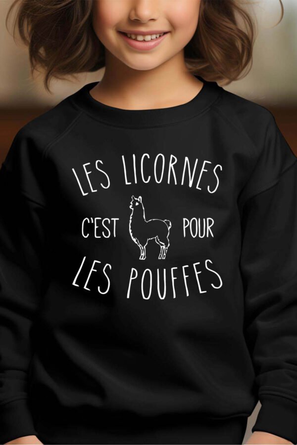 Sweat Col Rond Fille en Gros | Les licornes c'est pour les pouffes