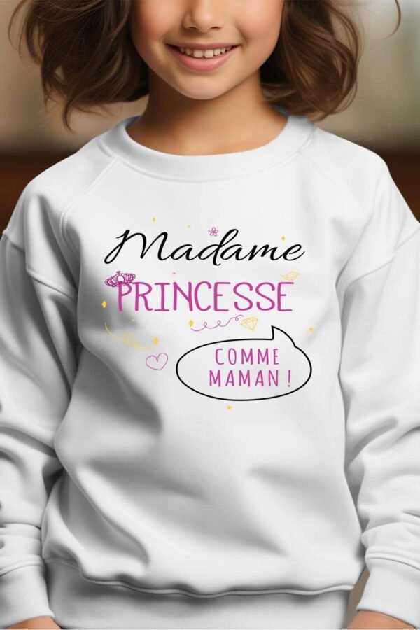 Sweat Col Rond Fille en Gros | Madame princesse comme maman