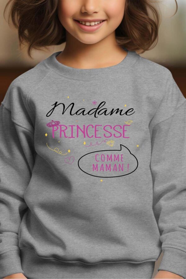 Sweat Col Rond Fille en Gros | Madame princesse comme maman