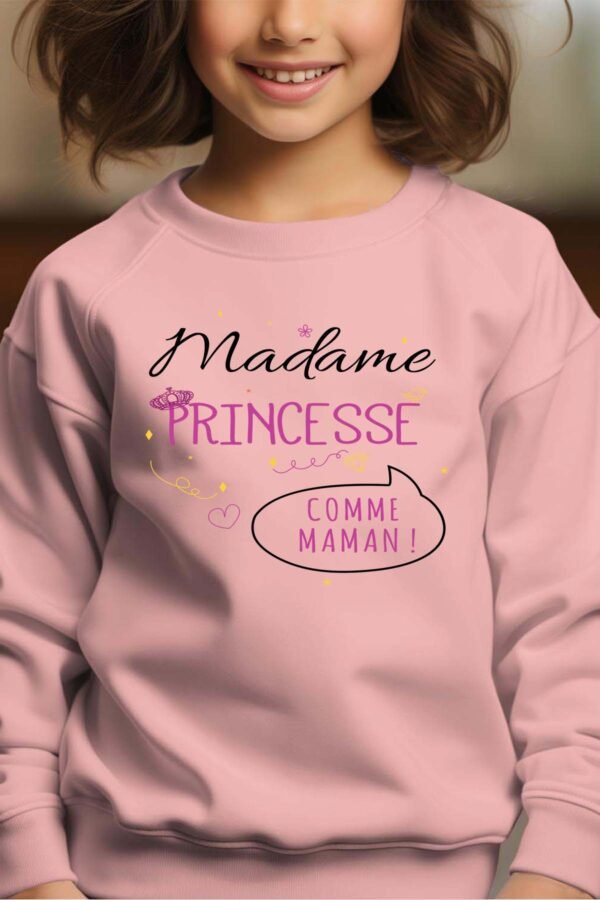 Sweat Col Rond Fille en Gros | Madame princesse comme maman