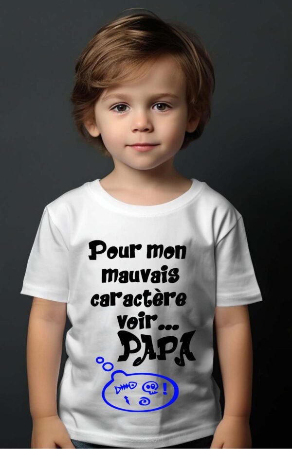 T-shirt Garçon en Gros | Pour mon mauvais caractère voir papa