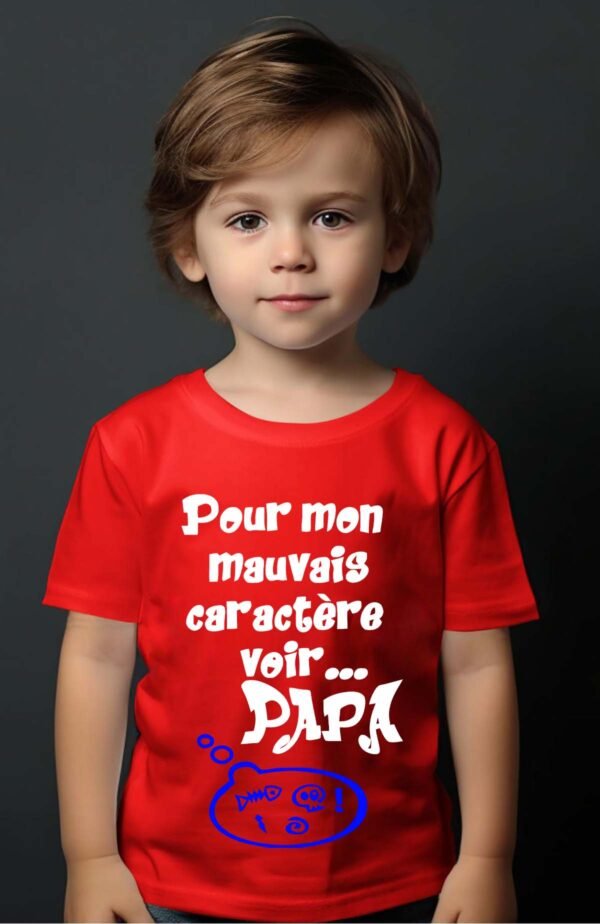 T-shirt Garçon en Gros | Pour mon mauvais caractère voir papa