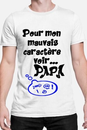 mauvais caractere – Tshirt Homme – Blanc