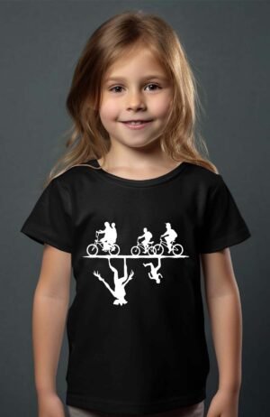 T-shirt Col Rond Fille - Ombre stranger