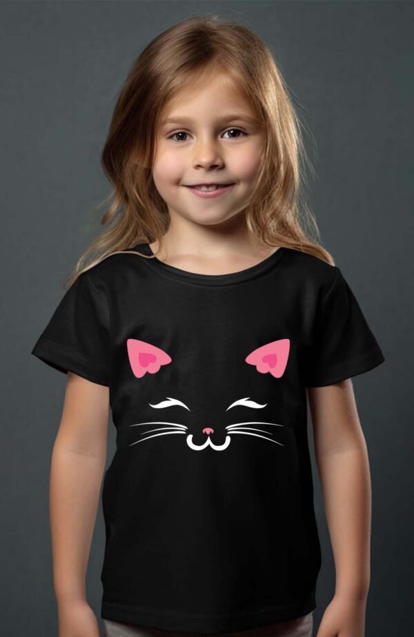 T-shirt Col Rond Fille - Pink face