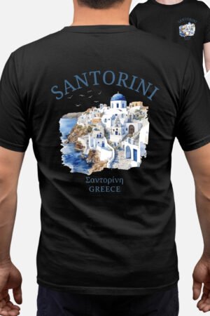 santorini Greece – Tshirt Homme AR – Noir