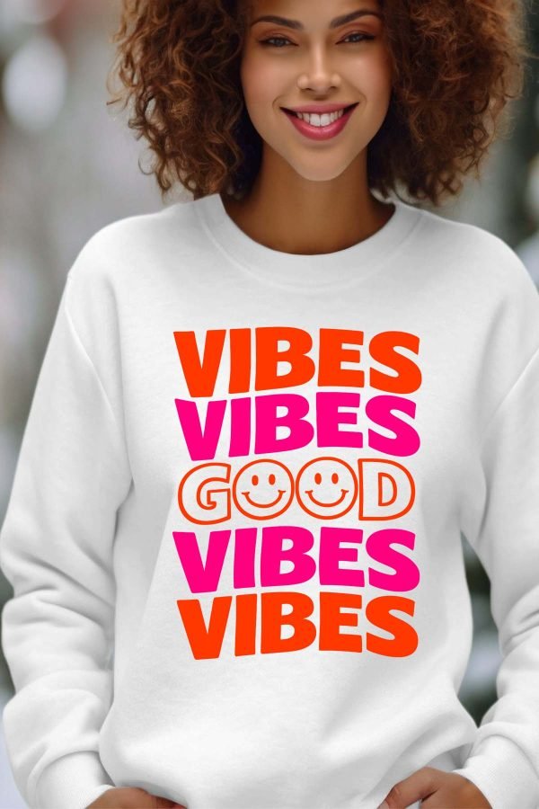 Sweat Col Rond Femme en Gros | 4 Vibes Good v2
