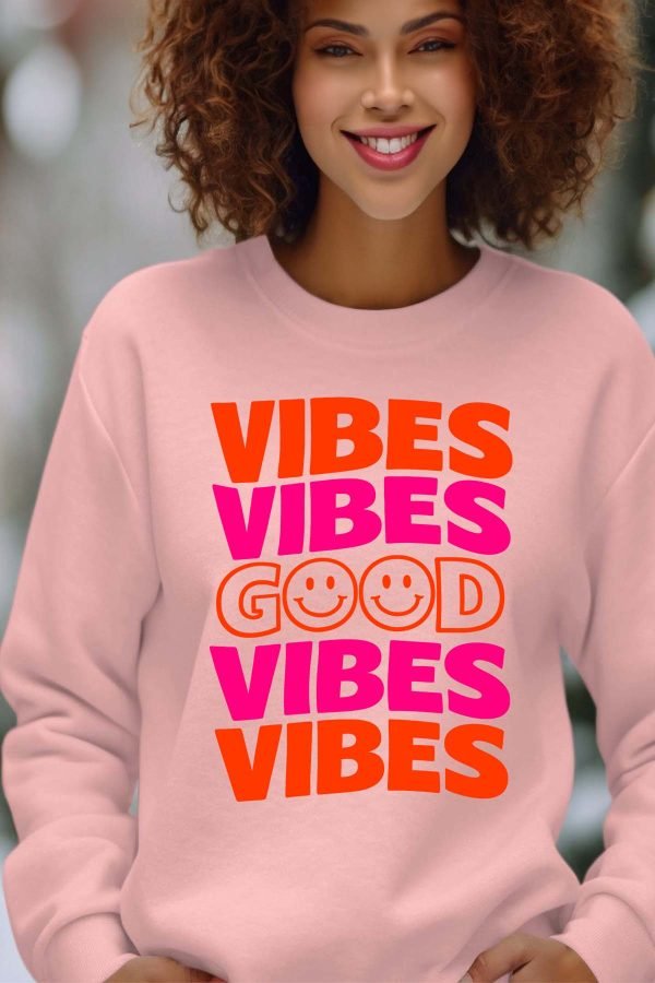 Sweat Col Rond Femme en Gros | 4 Vibes Good v2