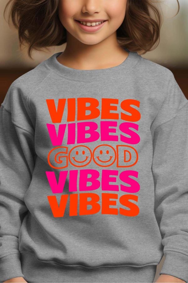 Sweat Col Rond Fille en Gros | 4 Vibes Good v2
