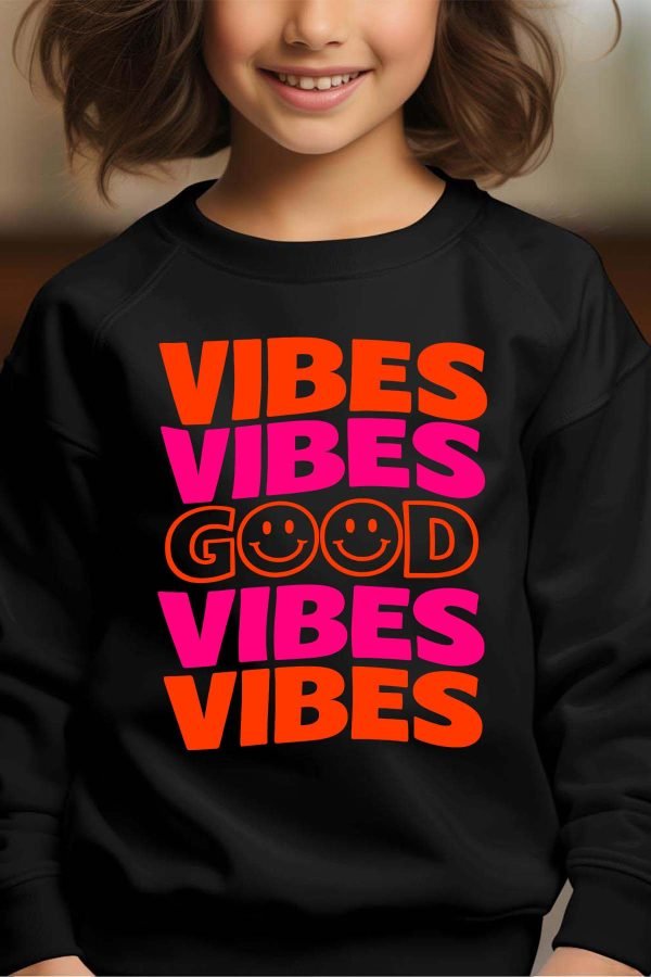 Sweat Col Rond Fille en Gros | 4 Vibes Good v2