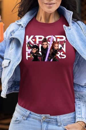 Attack Kpop – Tshirt Femme – Bordeaux